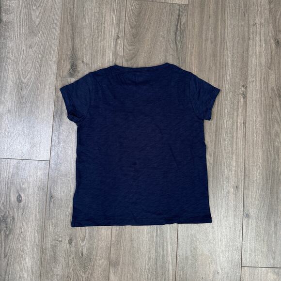 Crewcuts By J.Crew Heart Pocket Tee Girls M Navy Short Sleeve Pullover Crew Neck - Picture 5 of 7